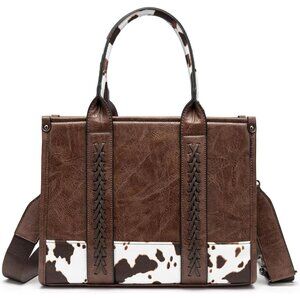 Women’s Coffee Crocodile Pattern Satchel Set | Stylish Tote & Purse Bags